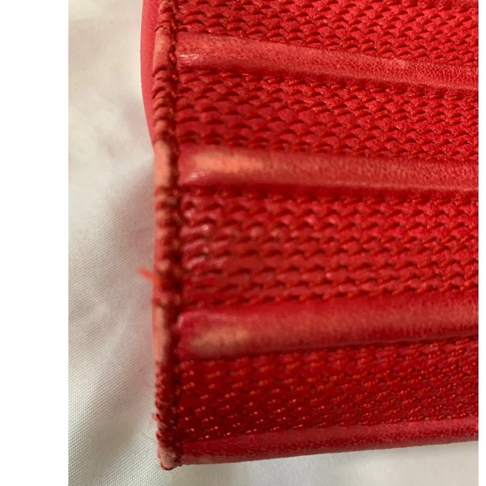 Loewe Madrid 1846 Vintage Red Leather Woven Ribbed Crossbody Bag Spain#898